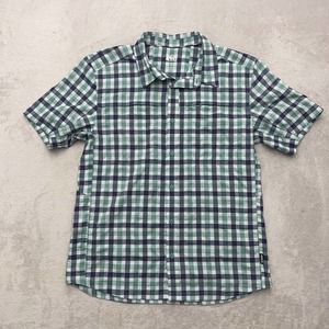 REI Co-Op Shirt Mens Medium Black Green Outdoor Hiking Camp Lightweight